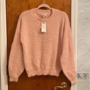 No Comment pink fuzzy sweater XL